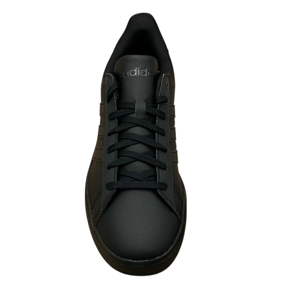 Adidas Men's Grand Court 2.0 Low Top Casual‎ Sneakers Size 8.5 Solid Black Shoes